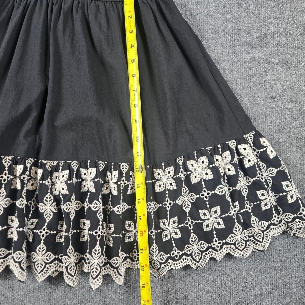 En Saison Dress Women Medium Black  Eyelet Embroidered Cotton Mini - Picture 7 of 9